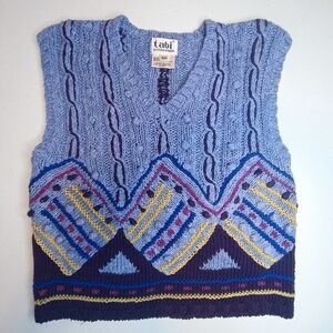 Tabi International Vintage Cable Knit Sweater Vest – Made in Hong Kong Size S